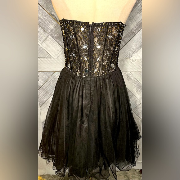BLONDIE NITES Jewelled corset bodice mesh/tulle prom or cocktail party dress - Picture 8 of 11